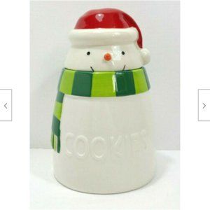 NIB HALLMARK Snowman Ceramic Cookie Jar 3602E2M